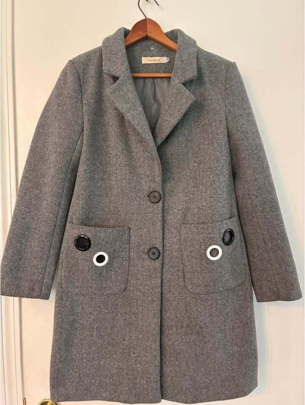 Vintage Charmeuse Gray Mod Coat – Women’s Large